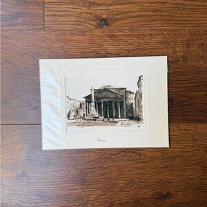 Elegant Brown Architectural Art Print Pantheon, Rome, Italy